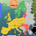 mapa pernoctar en europa en camper o autocaravana